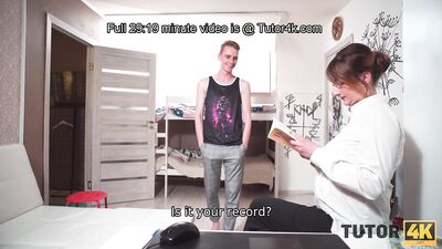 TUTOR4K. Sex With The Hot Tutor Is A Risky Game The Stud Plays And Wins