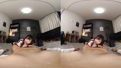 VRKM-527 B . Tomiyasu Reona In Schoolgirl Costume And Having Creampie Sex With You In VR JAV Film