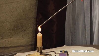 Sexy lesbian mistress moans and orgasms with slave in bondage doing pussy licking