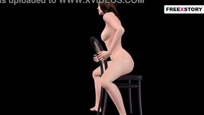 An animated 3D Cartoon Girl Giving Sexy poses in Several positions