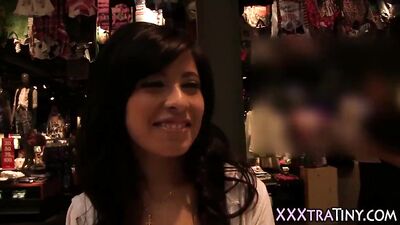 Small latina teen gets cumshot facial after hardcore fuck in hd