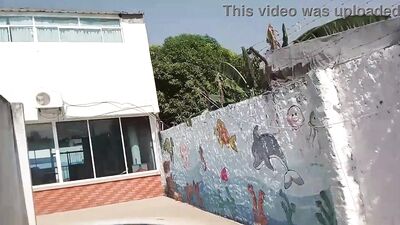 I expose myself and masturbated outdoors in the public showers of a swimming pool. I'm horny looking to get fucked, I leave my big tits in sight of any stranger and fuck my pussy with my black dildo