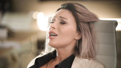 Office Boss In Sexy Stockings And Garter Has Her Way With Worker - Karina King