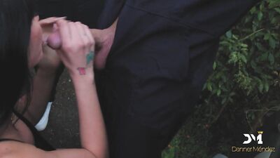 Nymphomaniac fucks her lover and the mechanic on a public-Danner Mendez & Yenifer Chacon