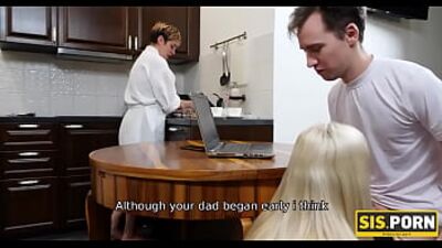 SIS.PORN. Slut savors stepbrothers cock in pussy hoping stepmom wont enter bedroom