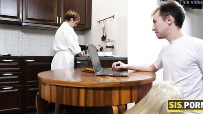 SIS.PORN. Slut savors stepbrothers cock in pussy hoping stepmom wont enter bedroom