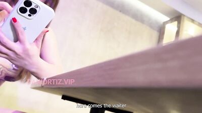 Public Masturbation, I go with my friend to a bar to get my tight pussy vibrated,WATCH THE END.