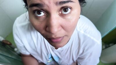 POV I discover my stepmother masturbating in the shower and I fuck her before my father arrives