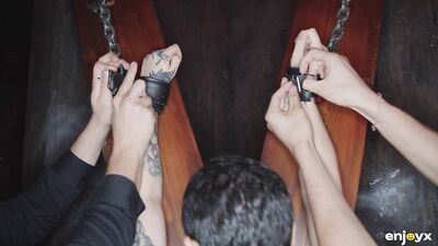 Gorgeous submissive Latina Saba Lapiedra thoroughly enjoys a BDSM-filled threesome