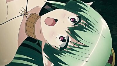 Horny Green Haired Bitch Likes To Make A Paizuri With Her Tits