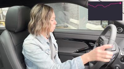 Cumming hard in public drive thru with Lush remote controlled vibrator