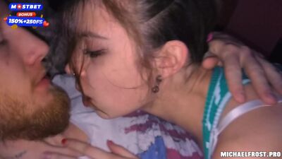 MichaelFrostPro's Real Hottest Night: Skinny Teen with Blue EYES Takes a Huge Load on Her Face