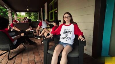 Jessica Marie's First Time in HD Porn Reunion - POV cumshot, blowjob & petite tits