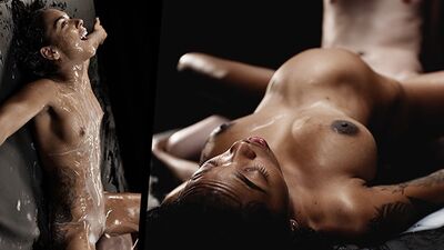 Peachy Alice & Black Angel's Insane Cumshots Compilation