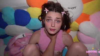 Stepdad gets a hard fucking and a hot creampie in Shrooms Q's tiny ass - Johnny Love