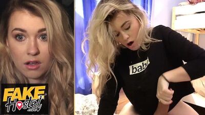 Misha Cross moans with pleasure as Steve Q pounds her tight pink pussy