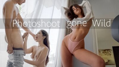 Real amateur model gets her pink thong ripped while getting fucked during a photoshoot