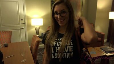 Watch Moka, the petite brunette, strip down and tease you with her tight body in stockings