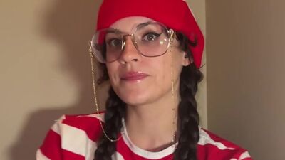 Watch this busty brunette Waldo get kinky with a vibrator after being abandoned by her man