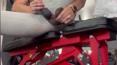 Fit blonde milf with a big ass and a wet pussy gets off with her gym trainer's help