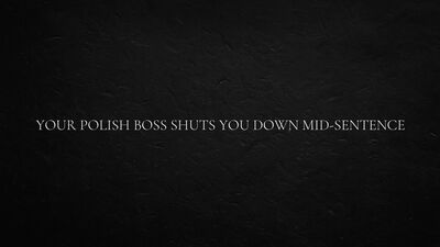 Your Polish Boss shuts you down mid-sentence