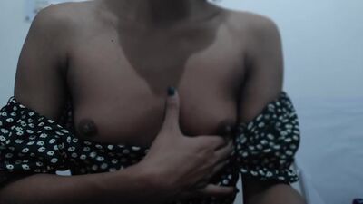 Horny teen masturbating in her parents bed