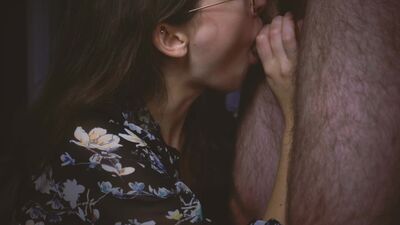 Gives a blowjob to his stepbrother and allows him to cum in his mouth.