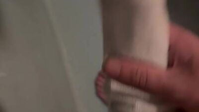 Shower time with sock