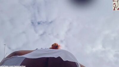 UPSKIRT No PANTIES No BRA in a SEETHROUGH Dress in PUBLIC