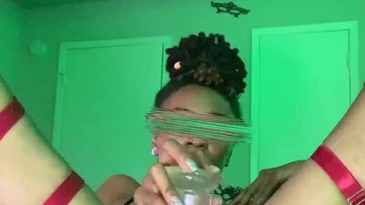 Skinny slut stuffs her tight pussy hard and rough to orgasm