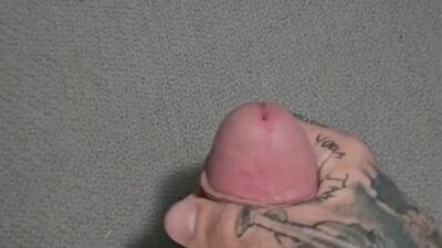 Tattooed Stud Blows Fat Load All Over The Blanket