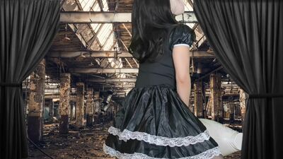 HENTAI Aibu。廃墟。メイド。電動マッサージ機でオナニー。