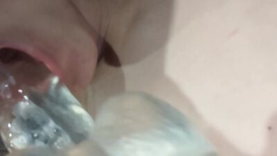 21YO Curvy Girl Fetish Fucks Mouth & Ass with Dildo switching back and forth