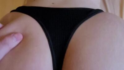 I Fucked Short Hair Brunette From Behind in Black Panties with Big Ass