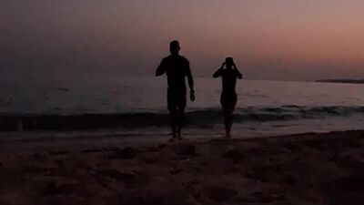 HotSportFit Couple Risky Nude Beach Adventure with Handjob & Mutual Play
