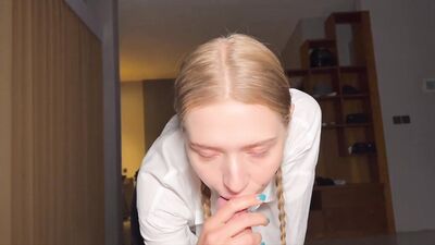 A classmate from a parochial school is sucking my candle for repose