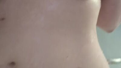 Thicc Pale Girl Plays With Her Tight Shaved Pussy and Big Tits in the Shower