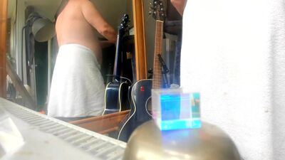 relaxing with a towel