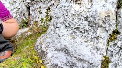 I need to piss during a hike, under the rock that looks like cock