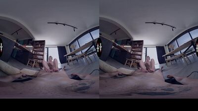 Slutty blonde Jade J'adore makes stepdaddy dinner and rides his this big fat cock - DarkRoomVR