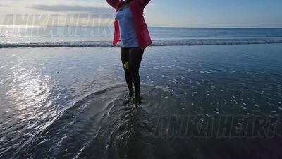 Walking on the BEACH with No PANTY or BRA - FLASHING in PUBLIC