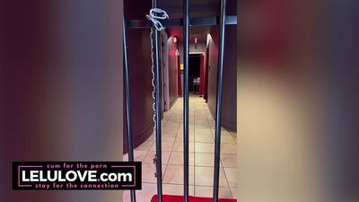 Lelu Love Femdom Pegging JOI Tease And Denial In Leather Boots And Cage With Huge Strap On