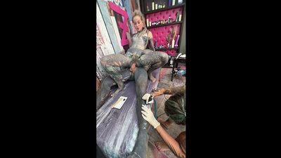 Tattoo and Piercing Breast Tattoo & Hot Anal Fuck Session