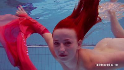 Redhead in the pool