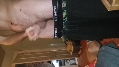 Hard dick g-spot orgasm. Fucking myself good with pants down. I'm .