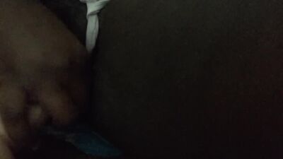 Ebony fucks dildo