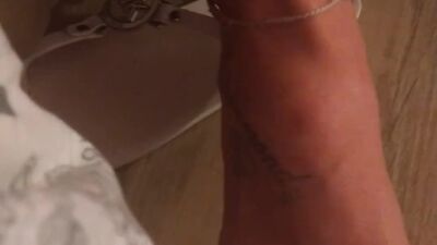 Filming Up Milfs Skirt While Paints Her Toenails (Panties, Feet, Upskirt Fetishes) Sexy Feet