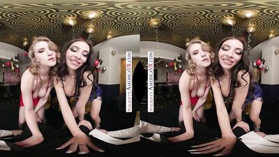 New Year's Eve Hot Party With Two Pretty Chicks And One Lucky Guy