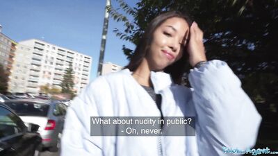 Lia Lin's juicy bubble butt bounces on a huge cock in public