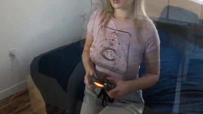Tommy Wood dominates gamer babe with his massive cock and tight ass